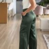 Pantalón satin cargo
