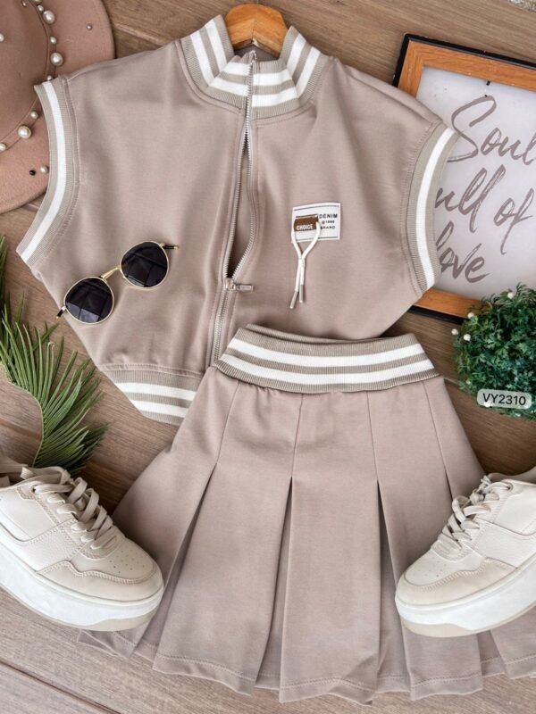 CXVZ3449 Set chaleco y falda